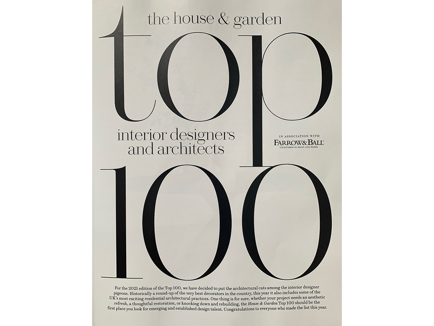 House & Garden Top 100
